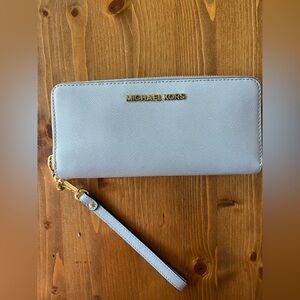Michael Kors Light Blue Wristlet Wallet